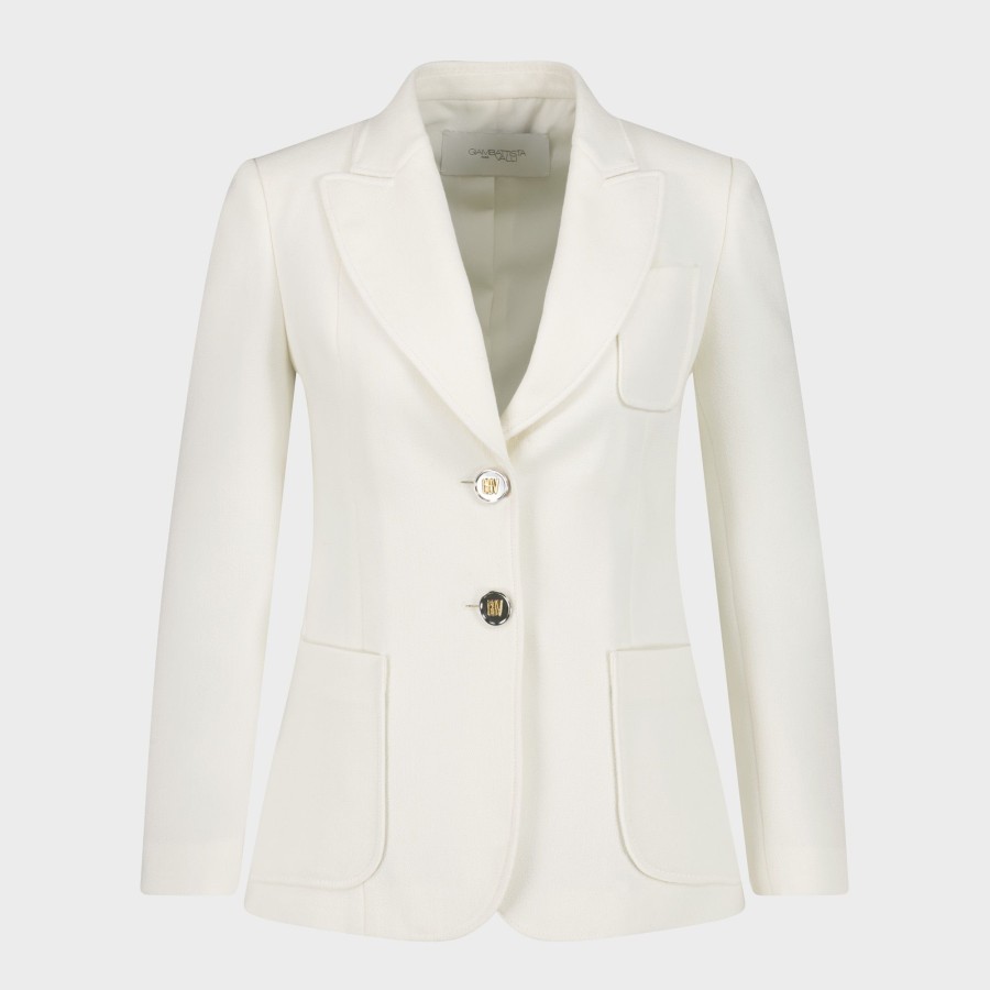 Women Giambattista Valli Coats & Jackets | Ivory Jacket With Buttons