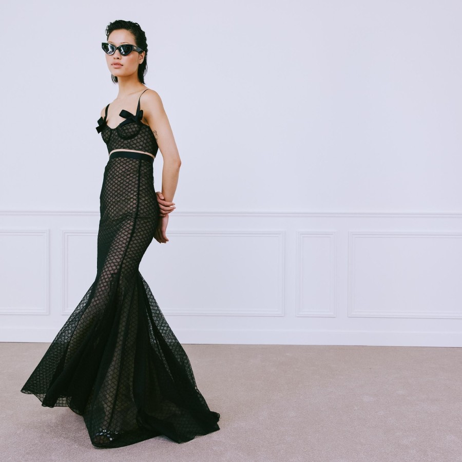 Women Giambattista Valli Dresses & Jumpsuits | Laced Long Black Dress