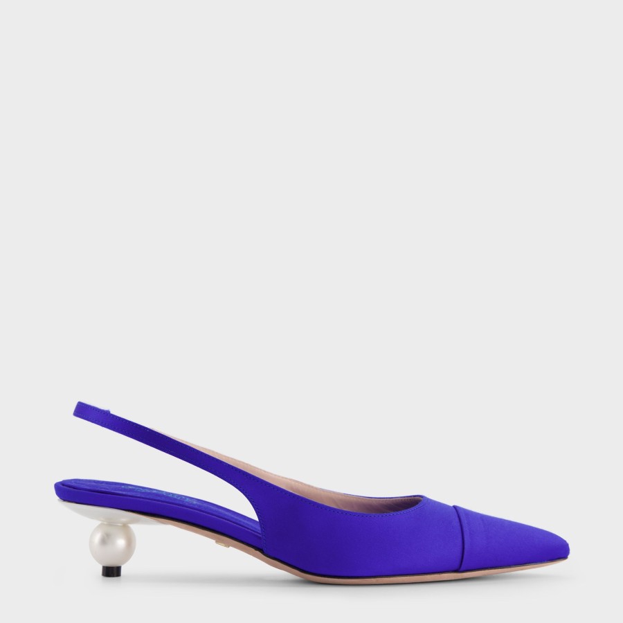 Women Giambattista Valli Shoes | Electric Blue Satin Slingback