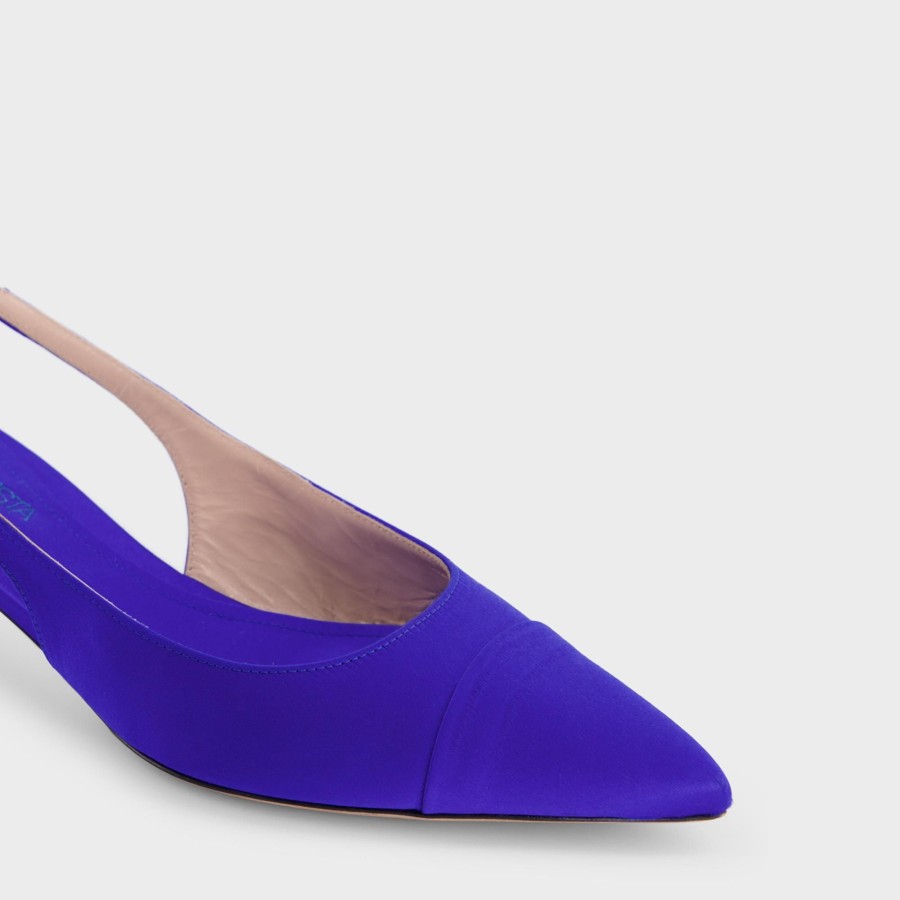 Women Giambattista Valli Shoes | Electric Blue Satin Slingback