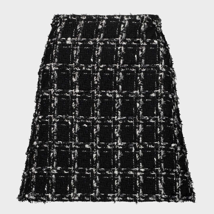 Women Giambattista Valli Skirts & Pants | Black Tweed Skirt