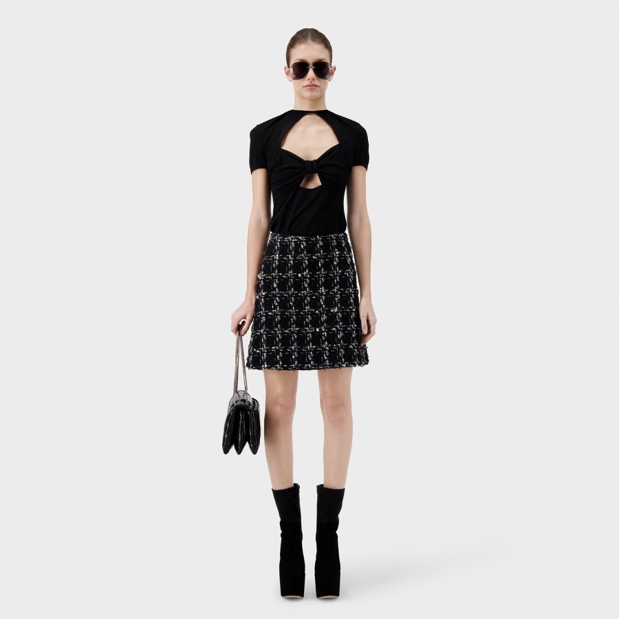 Women Giambattista Valli Skirts & Pants | Black Tweed Skirt