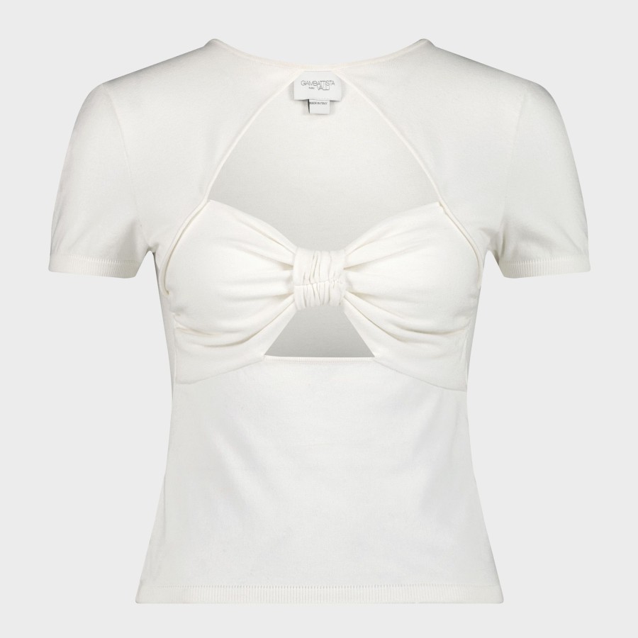 Women Giambattista Valli Tops, Blouses & Knits | Ivory Short Sleeves Knit Top