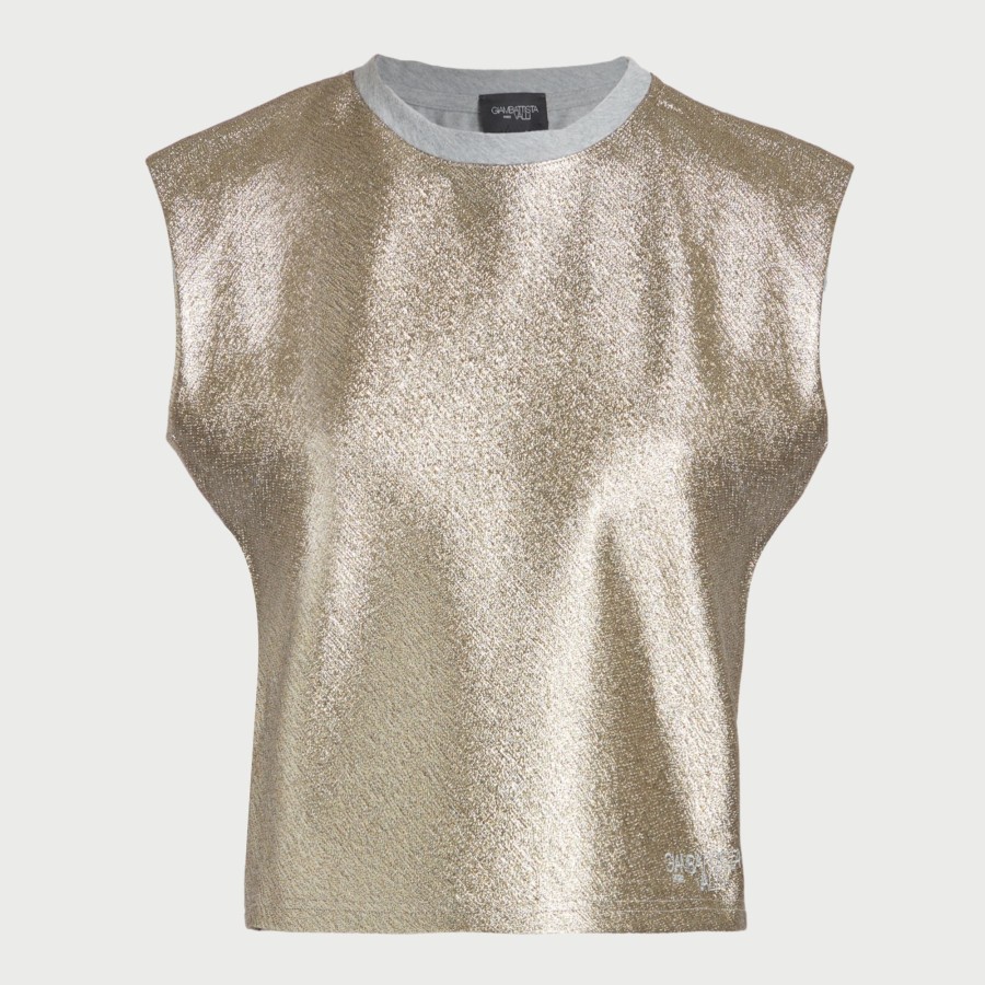 Women Giambattista Valli Tops, Blouses & Knits | Gold Lurex Duchesse Top