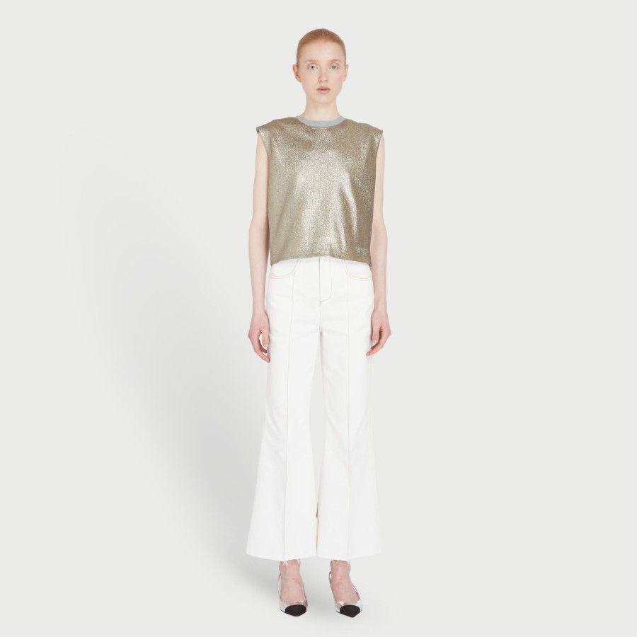 Women Giambattista Valli Tops, Blouses & Knits | Gold Lurex Duchesse Top