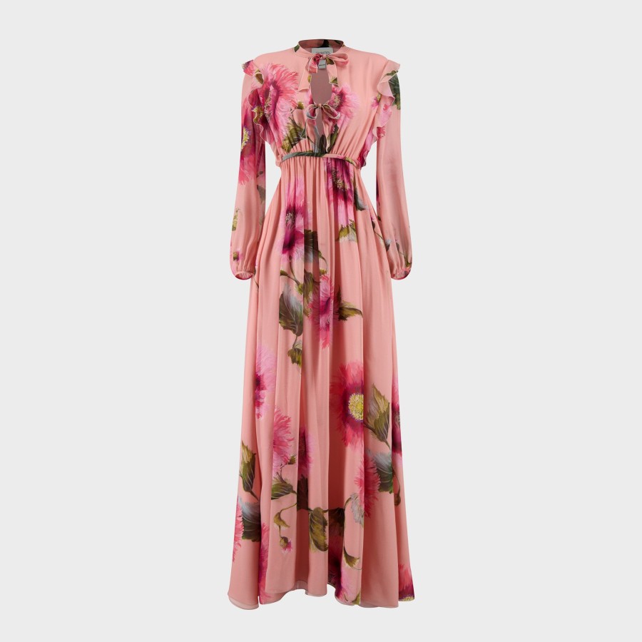 Women Giambattista Valli Dresses & Jumpsuits | Botanic Blow Up Silk Dress With Bows