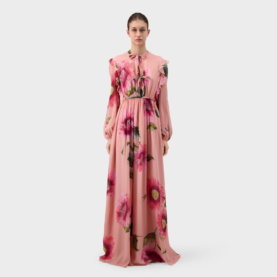 Women Giambattista Valli Dresses & Jumpsuits | Botanic Blow Up Silk Dress With Bows