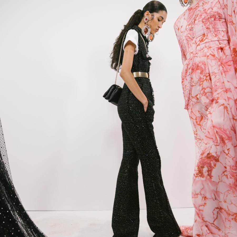 Women Giambattista Valli Dresses & Jumpsuits | Black Light Boucle Jumpsuit