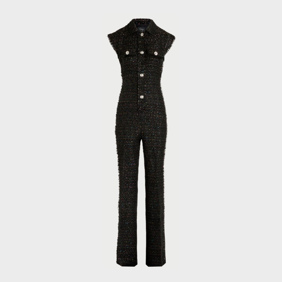 Women Giambattista Valli Dresses & Jumpsuits | Black Light Boucle Jumpsuit