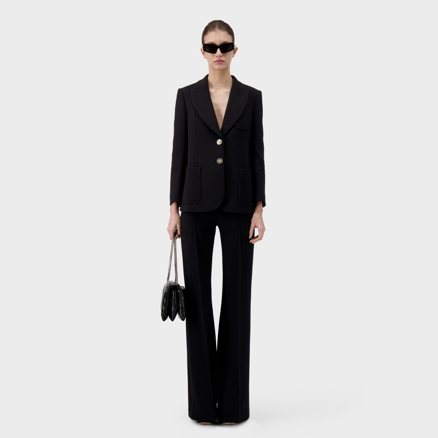 Women Giambattista Valli Skirts & Pants | Black Flare Trousers