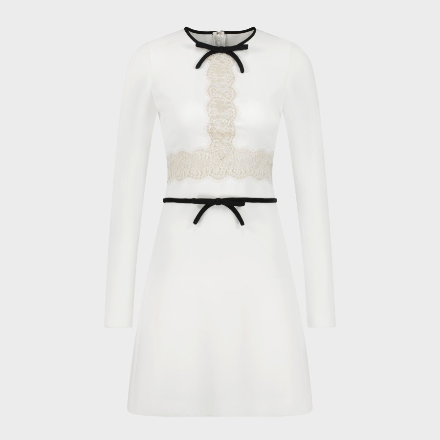 Women Giambattista Valli Dresses & Jumpsuits | White Dress With Lace Cut-Outs