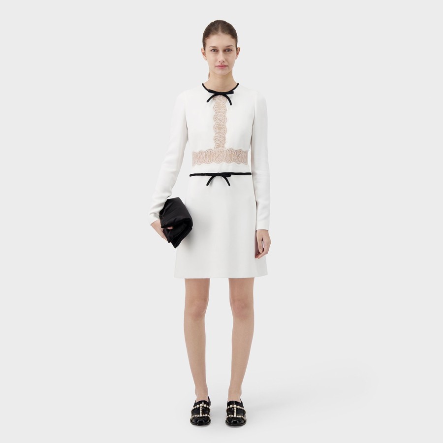 Women Giambattista Valli Dresses & Jumpsuits | White Dress With Lace Cut-Outs