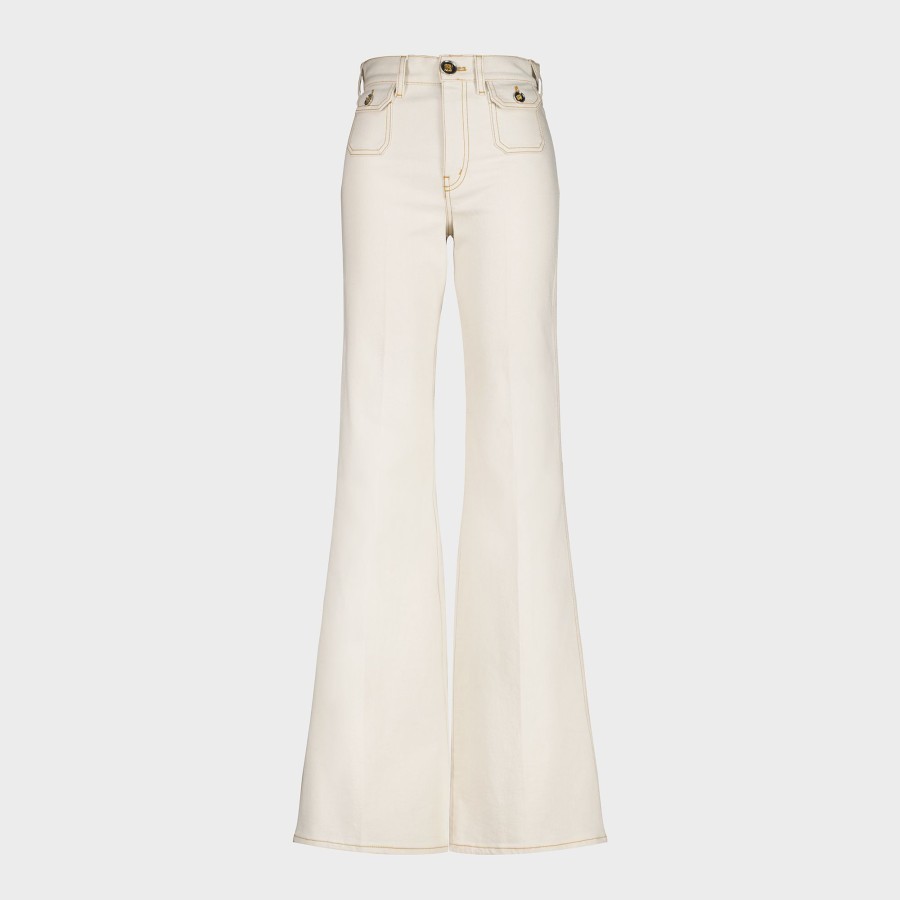 Women Giambattista Valli Skirts & Pants | Beige Straight Denim Trousers