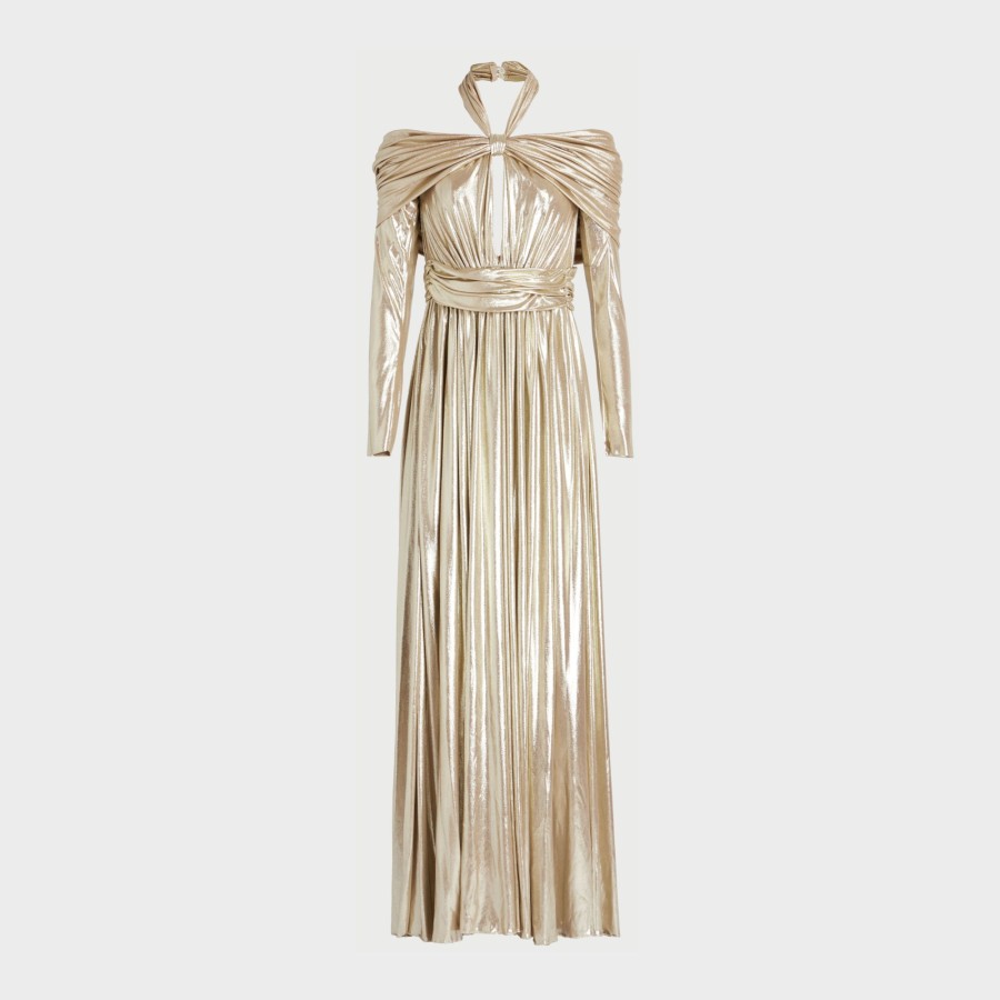 Women Giambattista Valli Dresses & Jumpsuits | Gold Lame Jersey Dress