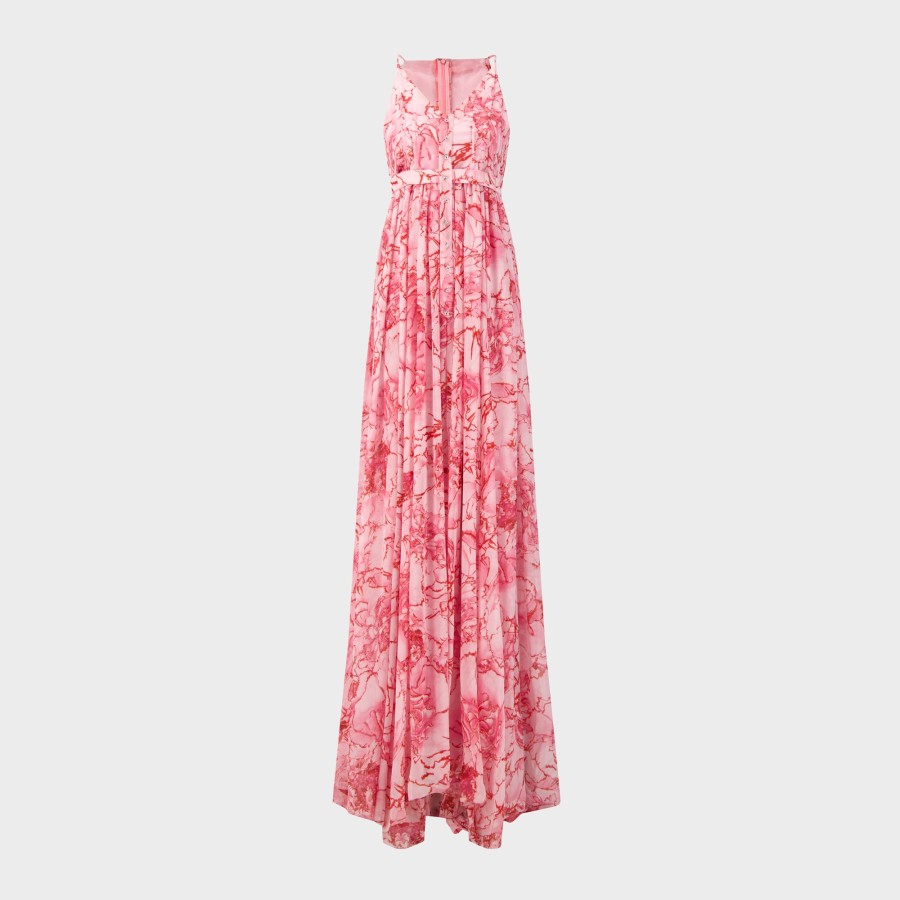 Women Giambattista Valli Dresses & Jumpsuits | Macro Flower Printed Georgette Maxi Dress