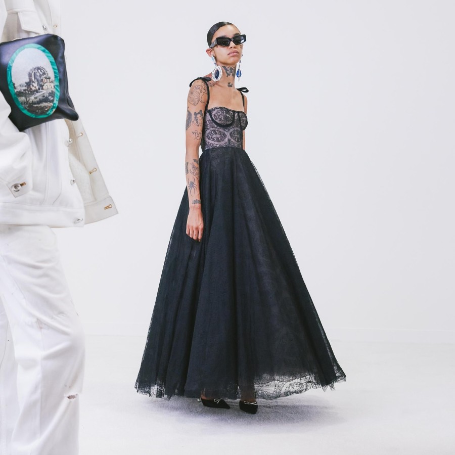 Women Giambattista Valli Dresses & Jumpsuits | Black Chantilly Lace Dress