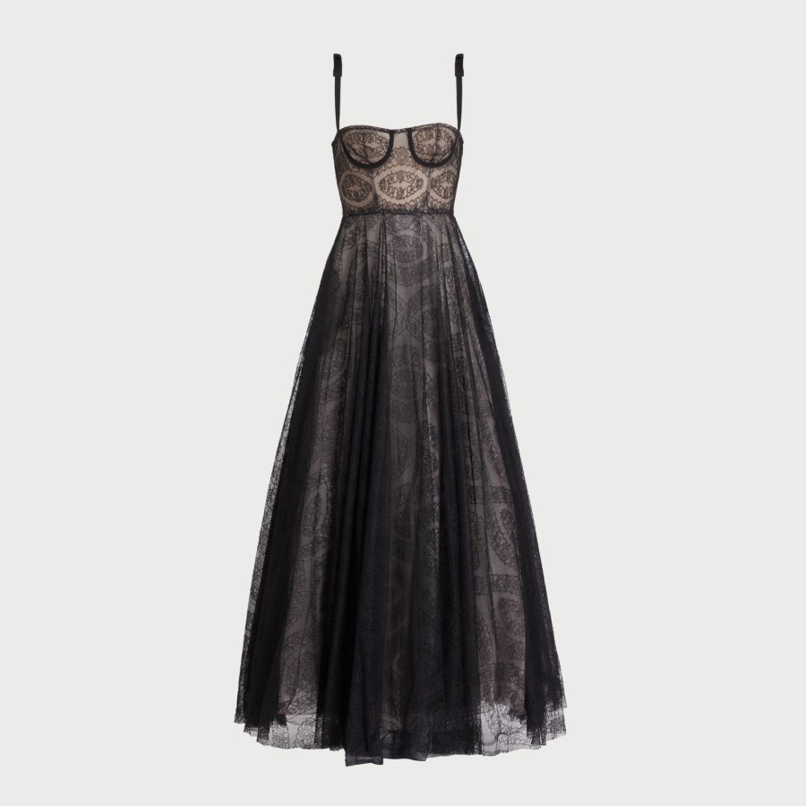 Women Giambattista Valli Dresses & Jumpsuits | Black Chantilly Lace Dress