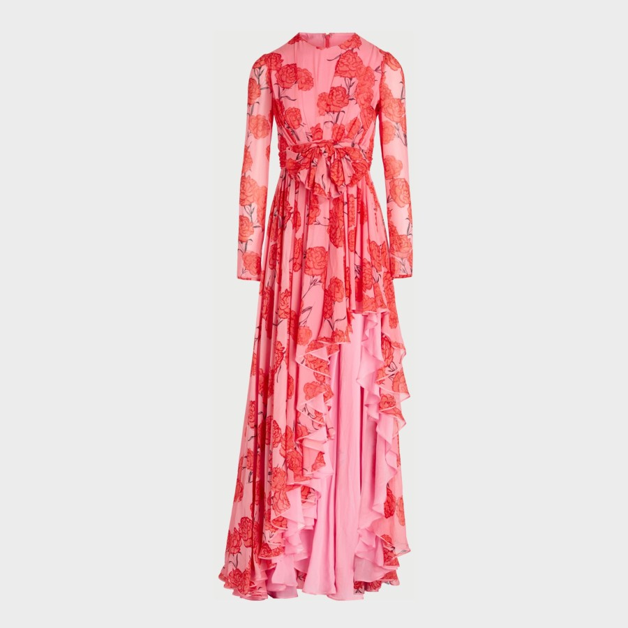 Women Giambattista Valli Dresses & Jumpsuits | Carnation Printed Georgette Long Dress