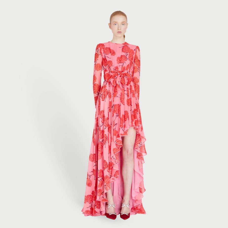 Women Giambattista Valli Dresses & Jumpsuits | Carnation Printed Georgette Long Dress