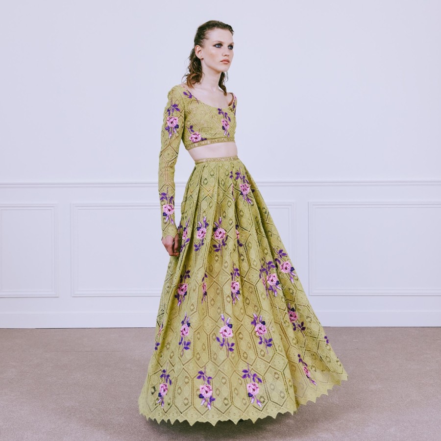 Women Giambattista Valli Skirts & Pants | Pensee Sauvages Embroidered Macrame Maxi Skirt