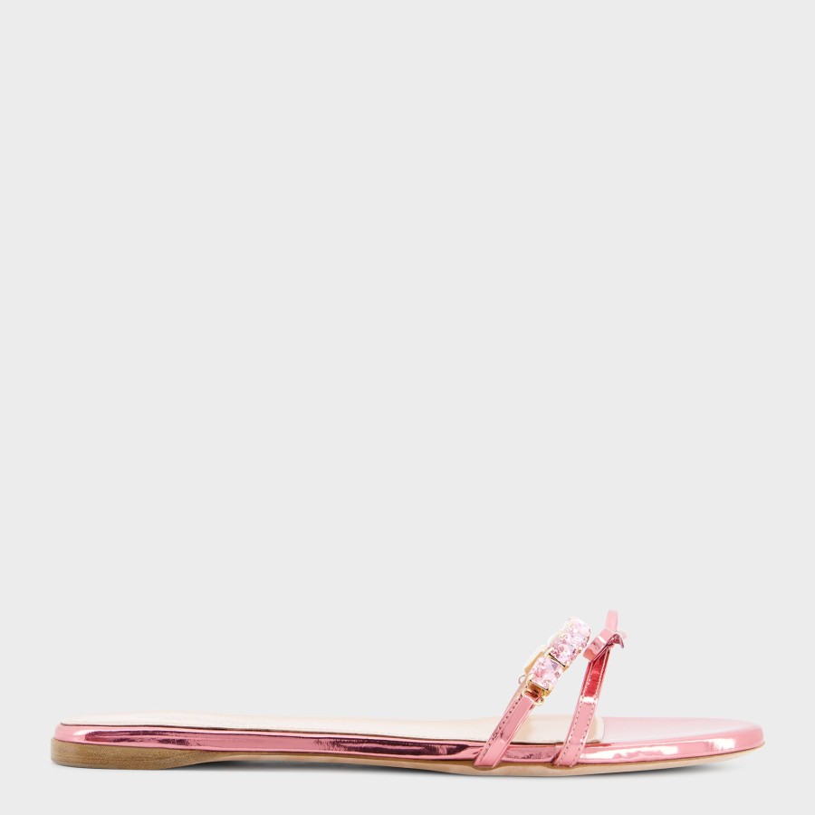 Women Giambattista Valli Shoes | Flat Pink Mules With Bows