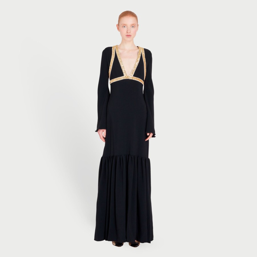 Women Giambattista Valli Dresses & Jumpsuits | Black Double Crepe Dress