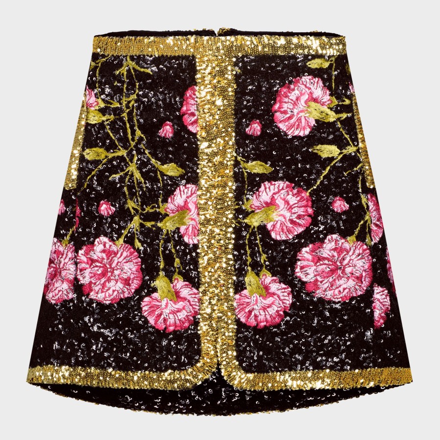 Women Giambattista Valli Skirts & Pants | Skirt With Flowery Sequins