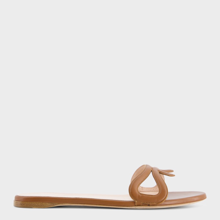 Women Giambattista Valli Shoes | Flat Leather Brown Mules