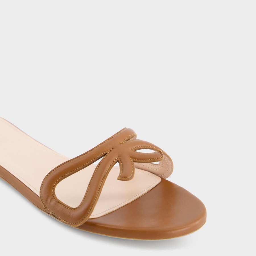 Women Giambattista Valli Shoes | Flat Leather Brown Mules