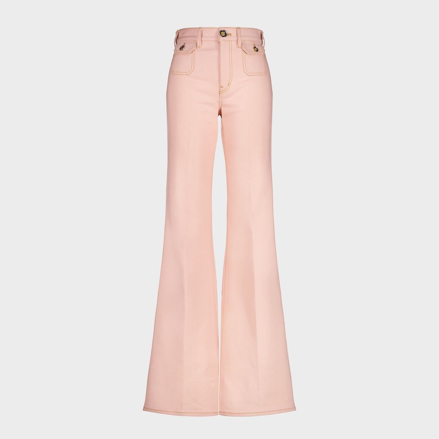 Women Giambattista Valli Skirts & Pants | Pink Straight Denim Trousers