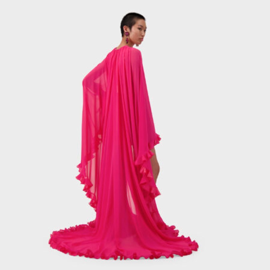 Women Giambattista Valli Dresses & Jumpsuits | Pink Silk Long Cape Dress