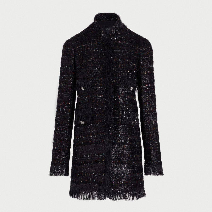 Women Giambattista Valli Coats & Jackets | Short Coat In Sequined Tweed