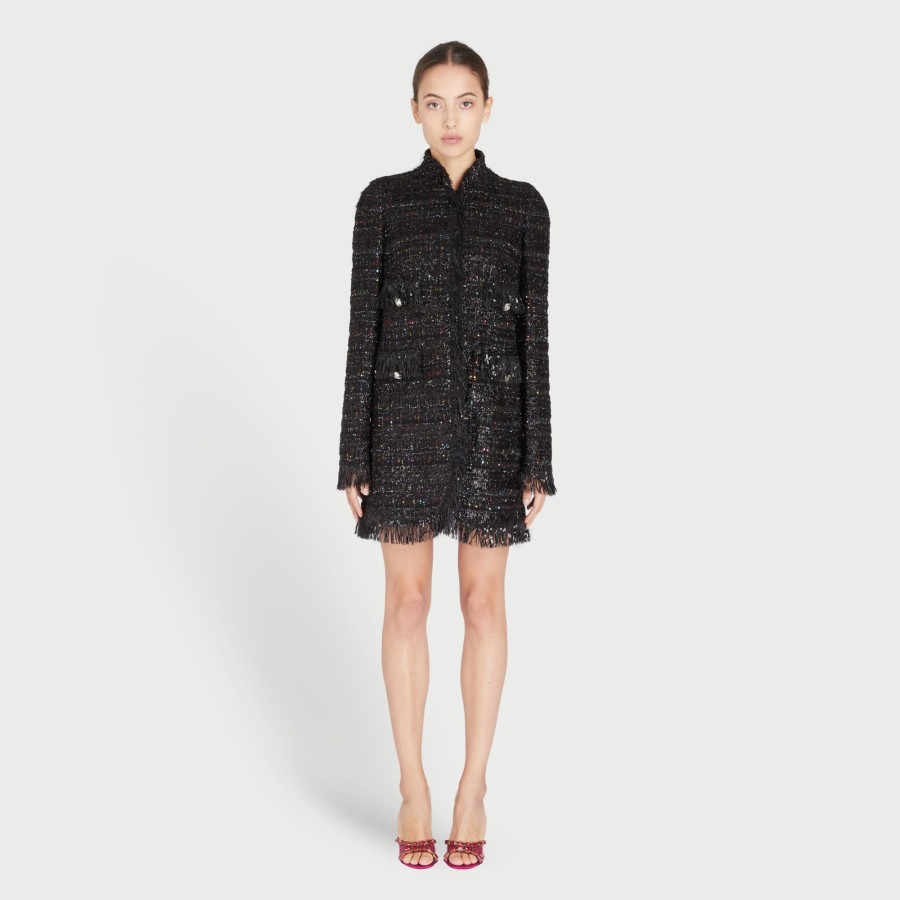 Women Giambattista Valli Coats & Jackets | Short Coat In Sequined Tweed