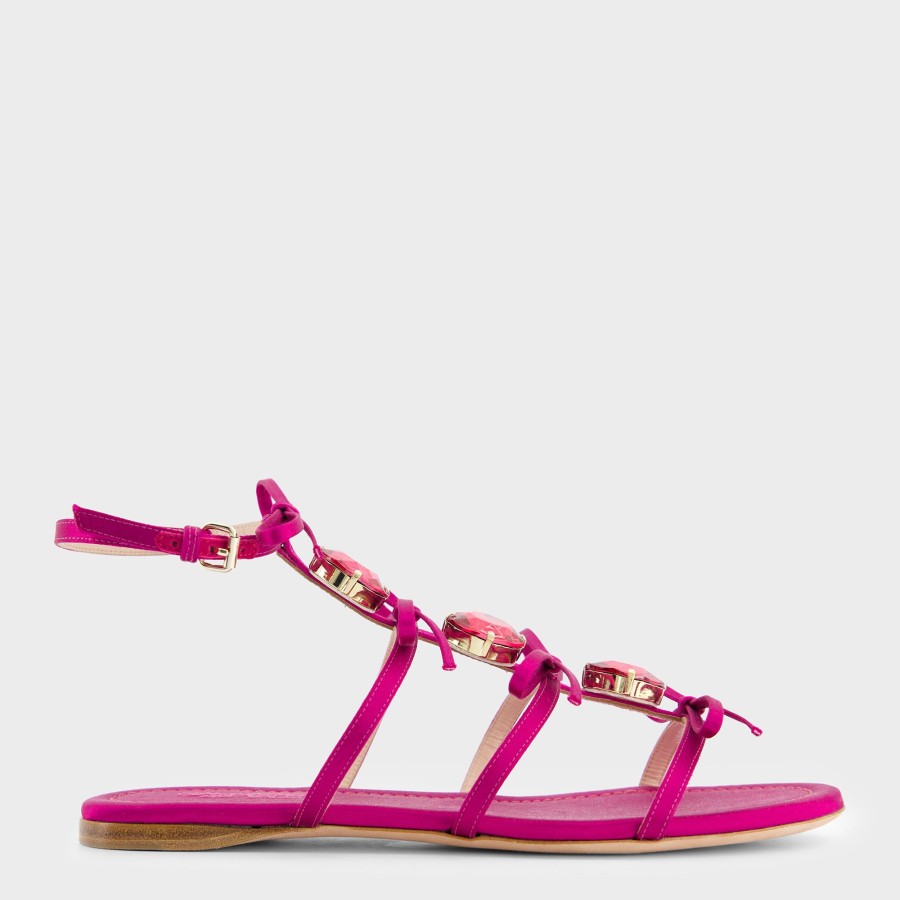 Women Giambattista Valli Shoes | Fuchsia Love Bow Sandals