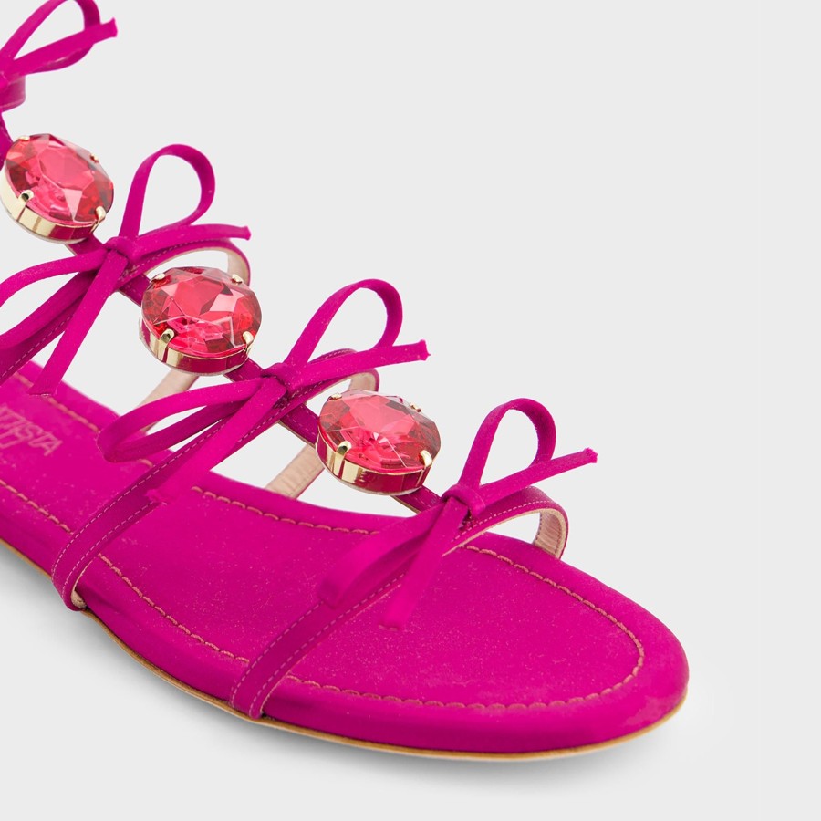 Women Giambattista Valli Shoes | Fuchsia Love Bow Sandals