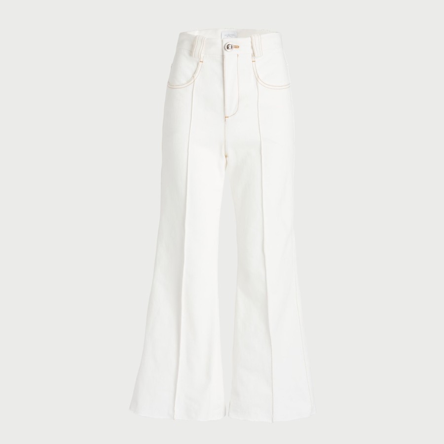 Women Giambattista Valli Skirts & Pants | Ivory Denim Trousers