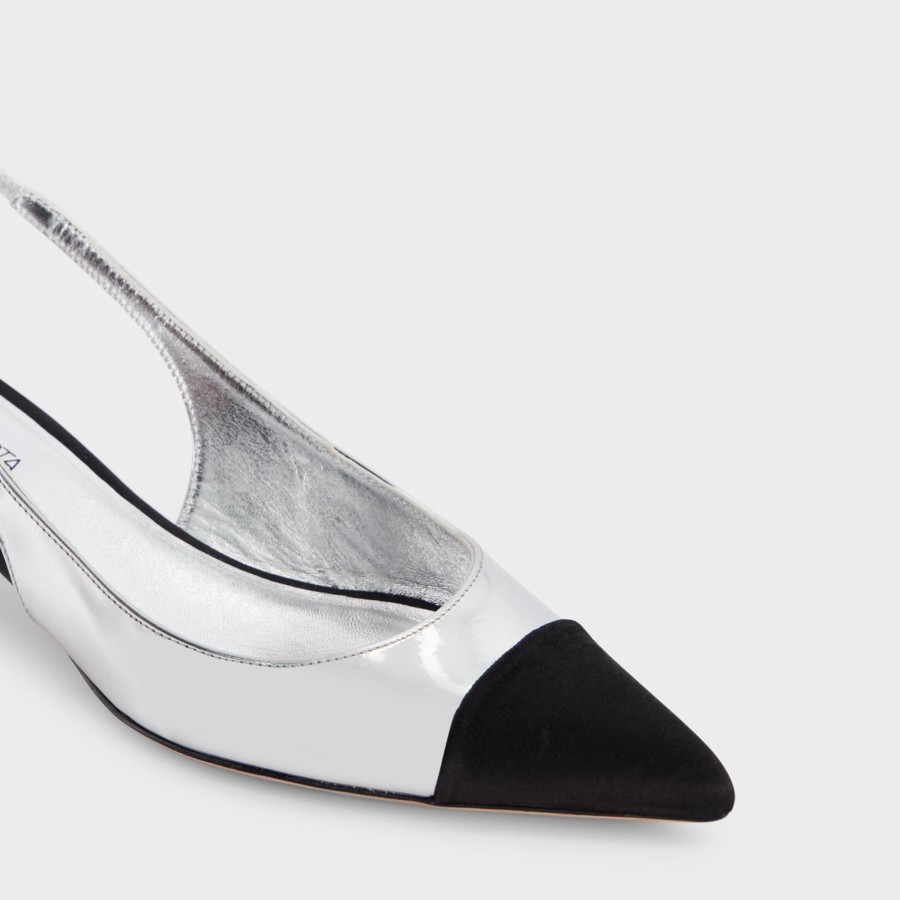 Women Giambattista Valli Shoes | Black And Silver Slingback Pumps