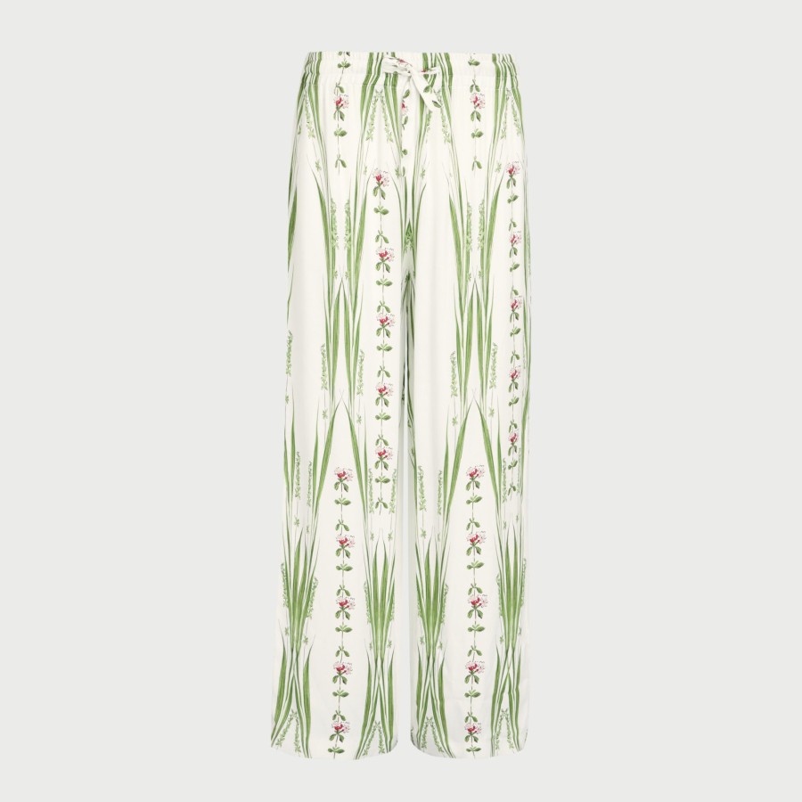 Women Giambattista Valli Skirts & Pants | Jardin Du Cap Twill Straight Pants