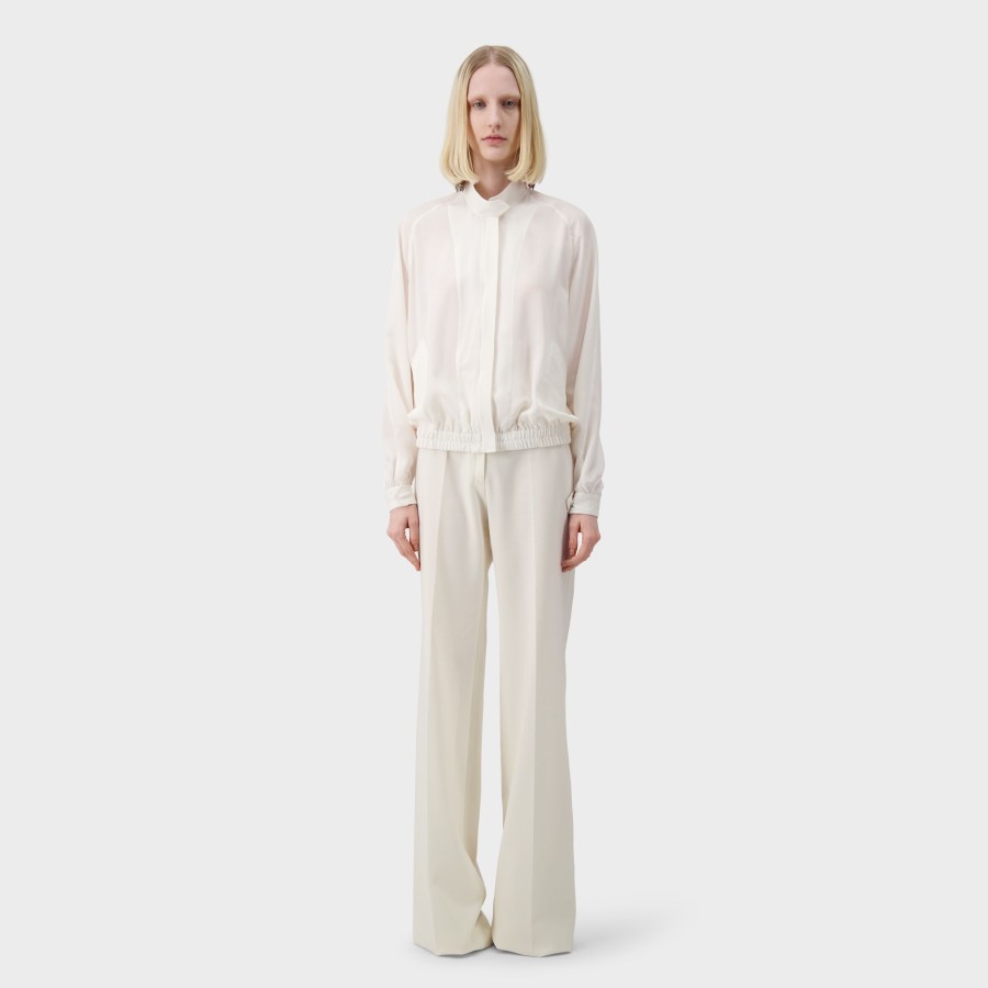 Women Giambattista Valli Tops, Blouses & Knits | Ivory Crepe Blouse