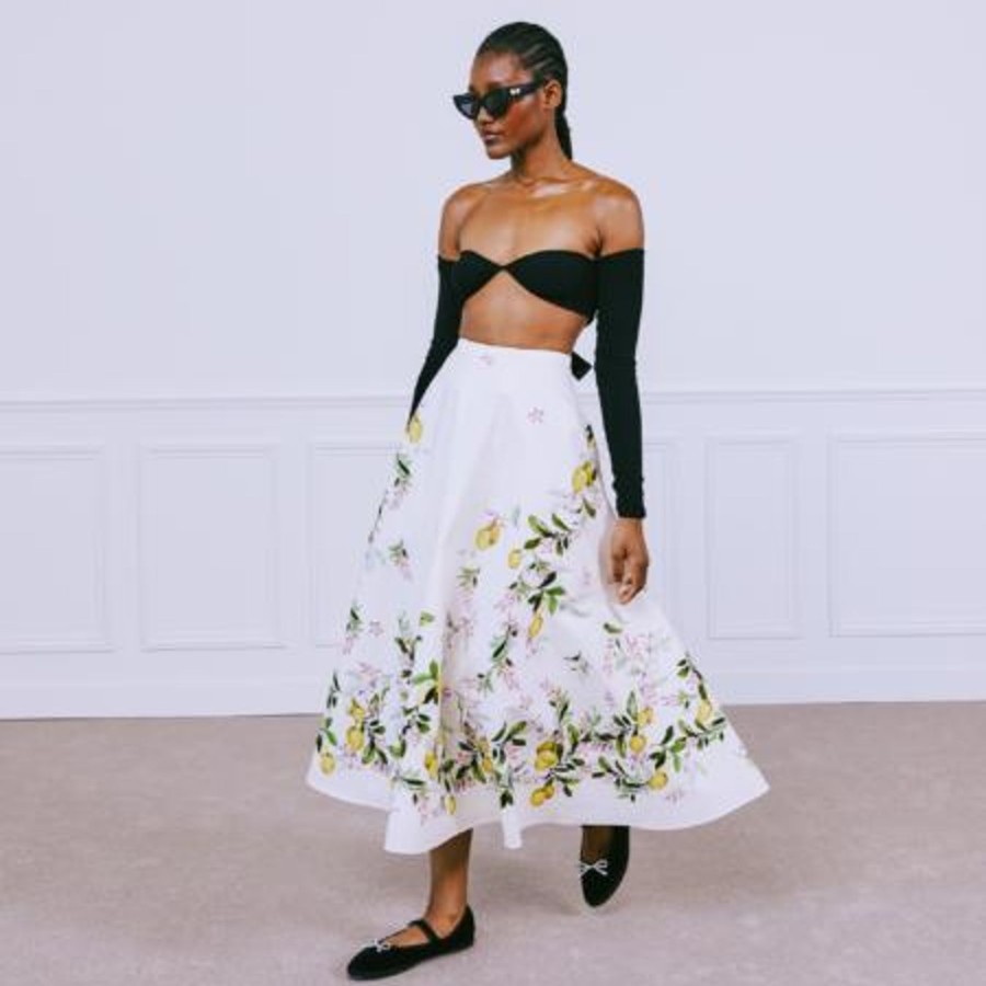 Women Giambattista Valli Skirts & Pants | Saint-Tropez Long Popeline Skirt