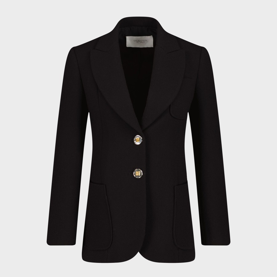 Women Giambattista Valli Coats & Jackets | Black Jacket With Buttons