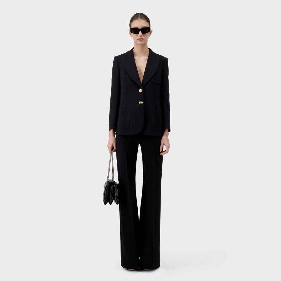 Women Giambattista Valli Coats & Jackets | Black Jacket With Buttons