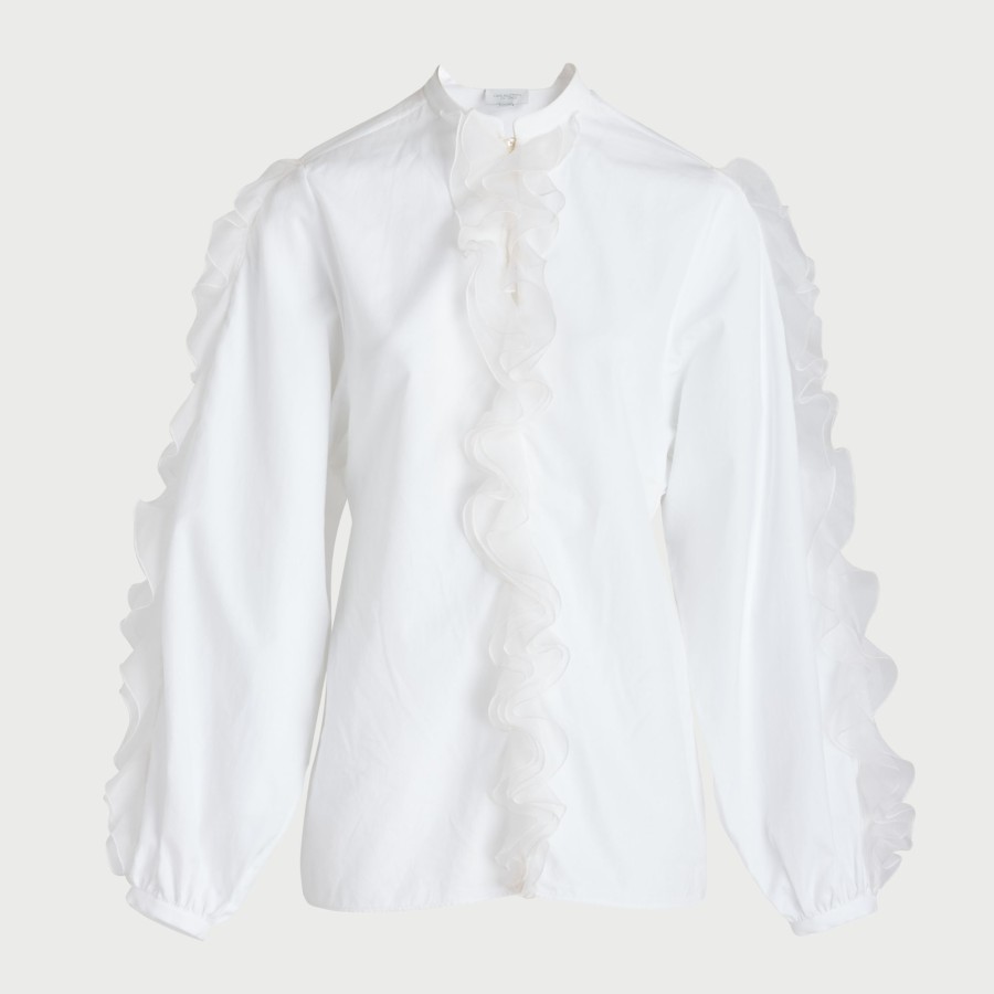 Women Giambattista Valli Tops, Blouses & Knits | Ivory Popeline Blouse