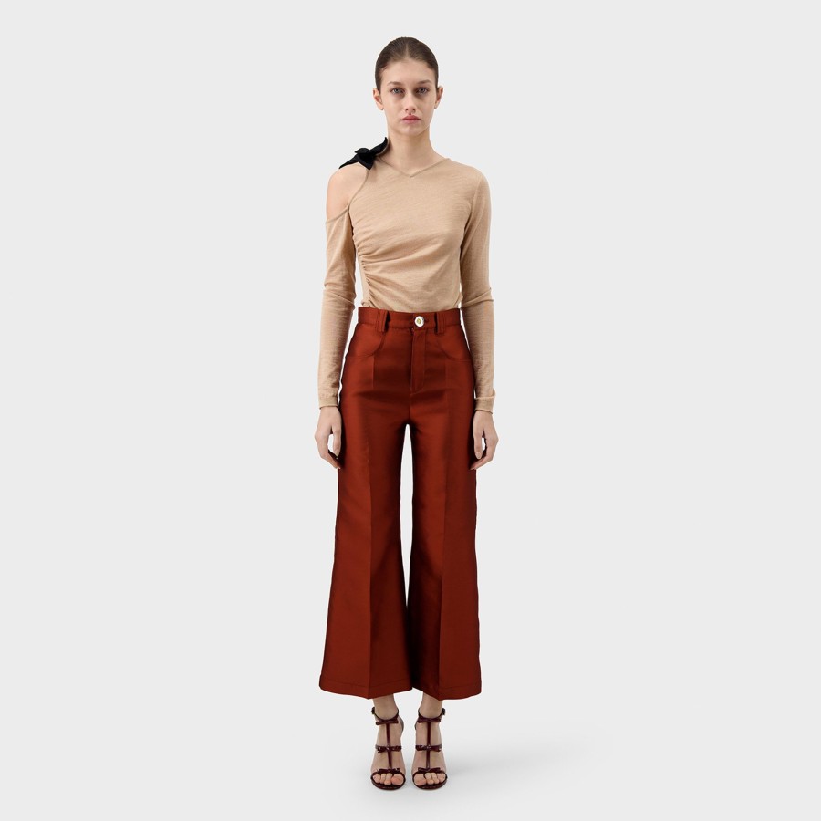 Women Giambattista Valli Skirts & Pants | Grenade Satin Duchesse Trousers