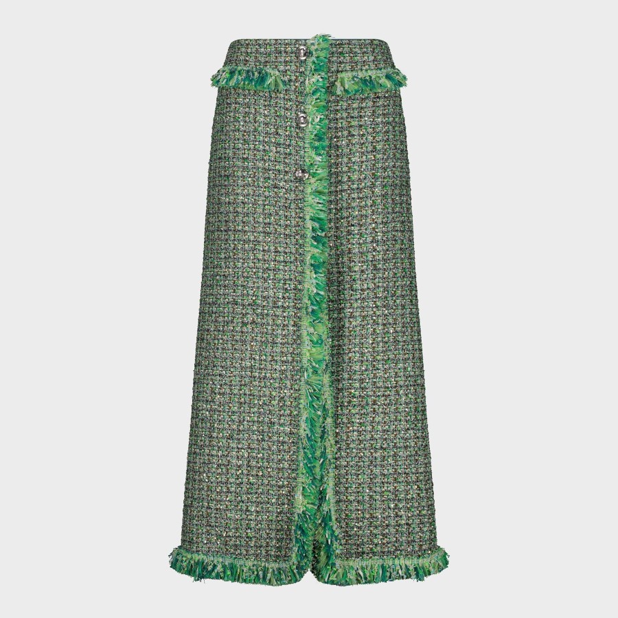 Women Giambattista Valli Skirts & Pants | Long Slit Tweed Skirt