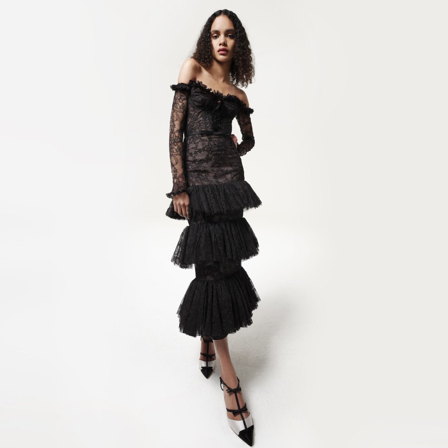 Women Giambattista Valli Dresses & Jumpsuits | Off-Shoulder Chantilly Lace Dress