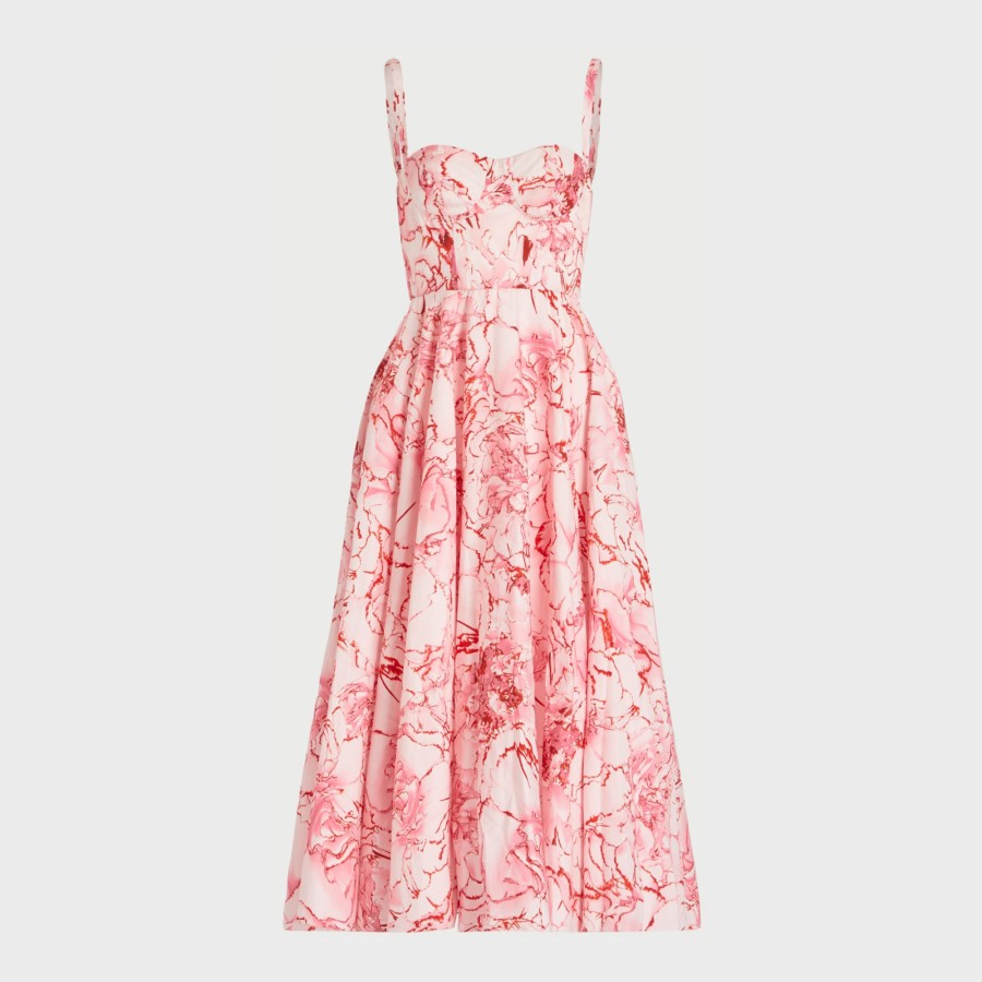 Women Giambattista Valli Dresses & Jumpsuits | Macro Flower Popeline Midi Dress