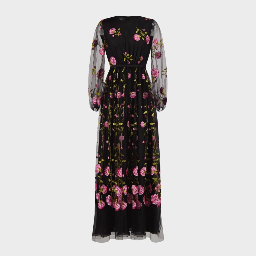 Women Giambattista Valli Dresses & Jumpsuits | Black Embroidered Tulle Dress