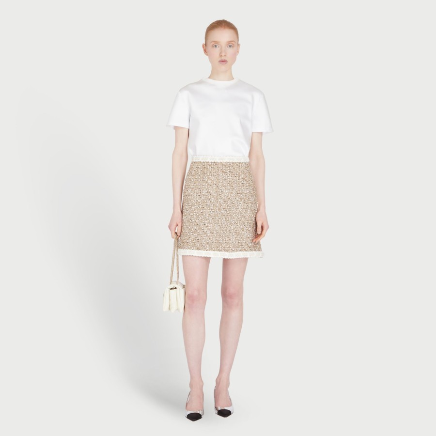 Women Giambattista Valli Skirts & Pants | Gold Boucle Skirt