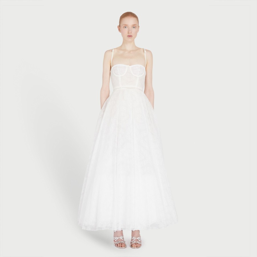 Women Giambattista Valli Dresses & Jumpsuits | Ivory Chantilly Lace Dress